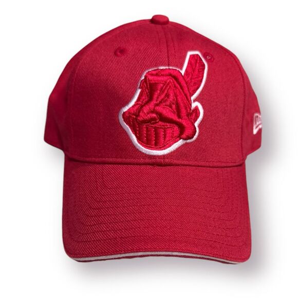 New Era Vintage MLB Cleveland‎ Indians Red Snapback Cap Baseball Hat - Picture 1 of 5